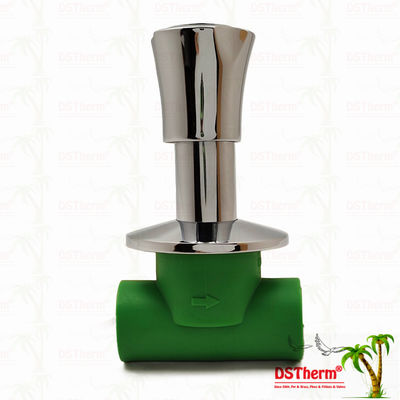 PN25 PPR Stop Valve 20-40mm Chromowany z uchwytem antypoślizgowym