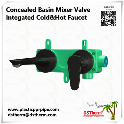 PPR Basin Valve Ukryty Mixer Valve Faucet do zimnej ciepłej wody Czarny kolor Ppr Brass Faucet