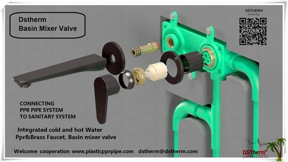 PPR Basin Valve Ukryty Mixer Valve Faucet do zimnej ciepłej wody Czarny kolor Ppr Brass Faucet