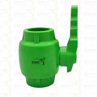 PPR Plastic Ball Valve z uchwytem waving i brązowym piłką ergonomiczną 20-63mm