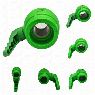 PPR Plastic Ball Valve z uchwytem waving i brązowym piłką ergonomiczną 20-63mm