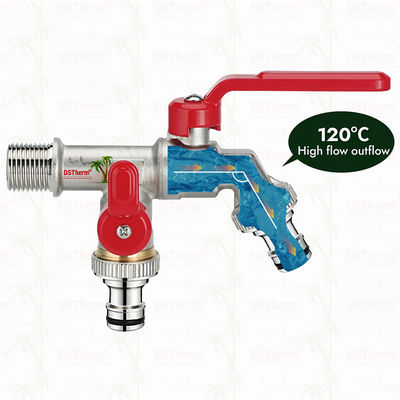 Unikalny projekt Innowacyjny kształt podwójny kran z czerwoną aluminiową rękojeścią 1/2"*3/4"*3/4"