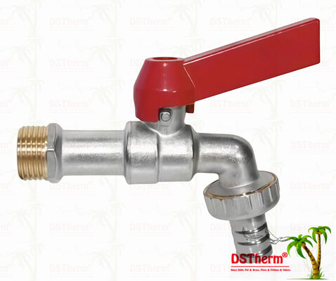 Niklowane Ciężkie klasyczne proste aluminiowe uchwytki bibcocks Wodny wylot Wodny kran Wodny kran 1/2 "