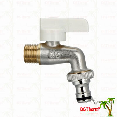 Ergonomic White Plastic Handle Bibcock Faucet with Customized Material and 1/2"*3/4" Specification